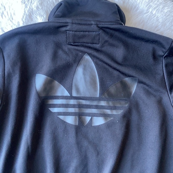 Adidas Original kids black white track jacket zip up lightweight three stripe XS - Picture 15 of 16